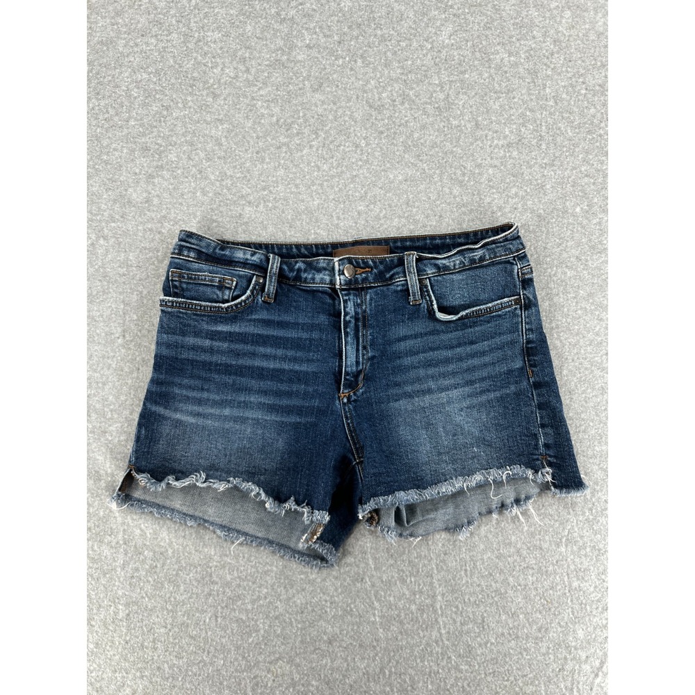 Joe's‎ Jeans Denim Shorts Women 31 Mid Rise Stretch Raw Hem Dark Wash